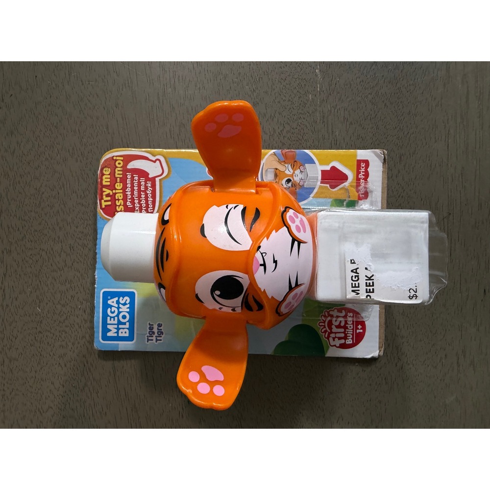 Fisher-Price Mega Bloks First Builders Peek A Blocks Tiger Toddler Toy GKX48